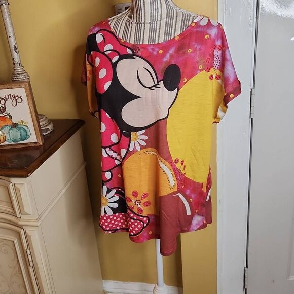 Disney Minnie Mouse blowing bubbles t shirt juniors size XL - Picture 2 of 5